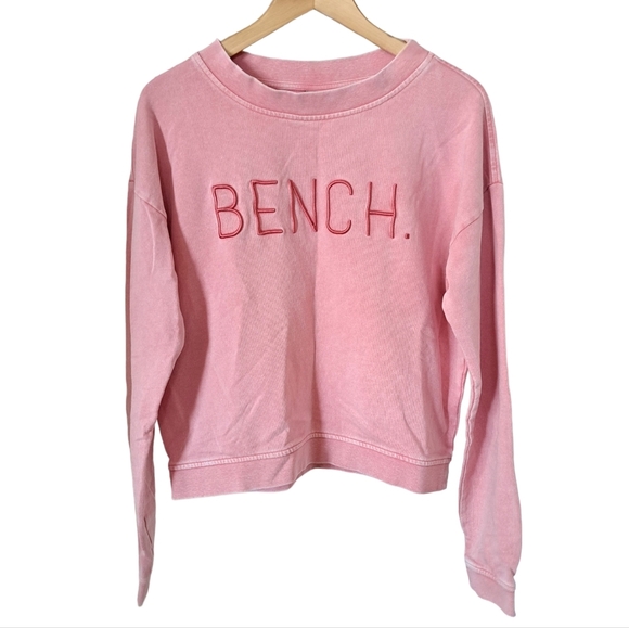 Bench | Coral pink raised embroidered logo crew neck sweater - Picture 3 of 12